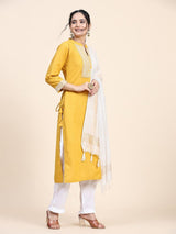 Designer Muslin Cotton Kurta Suit Set