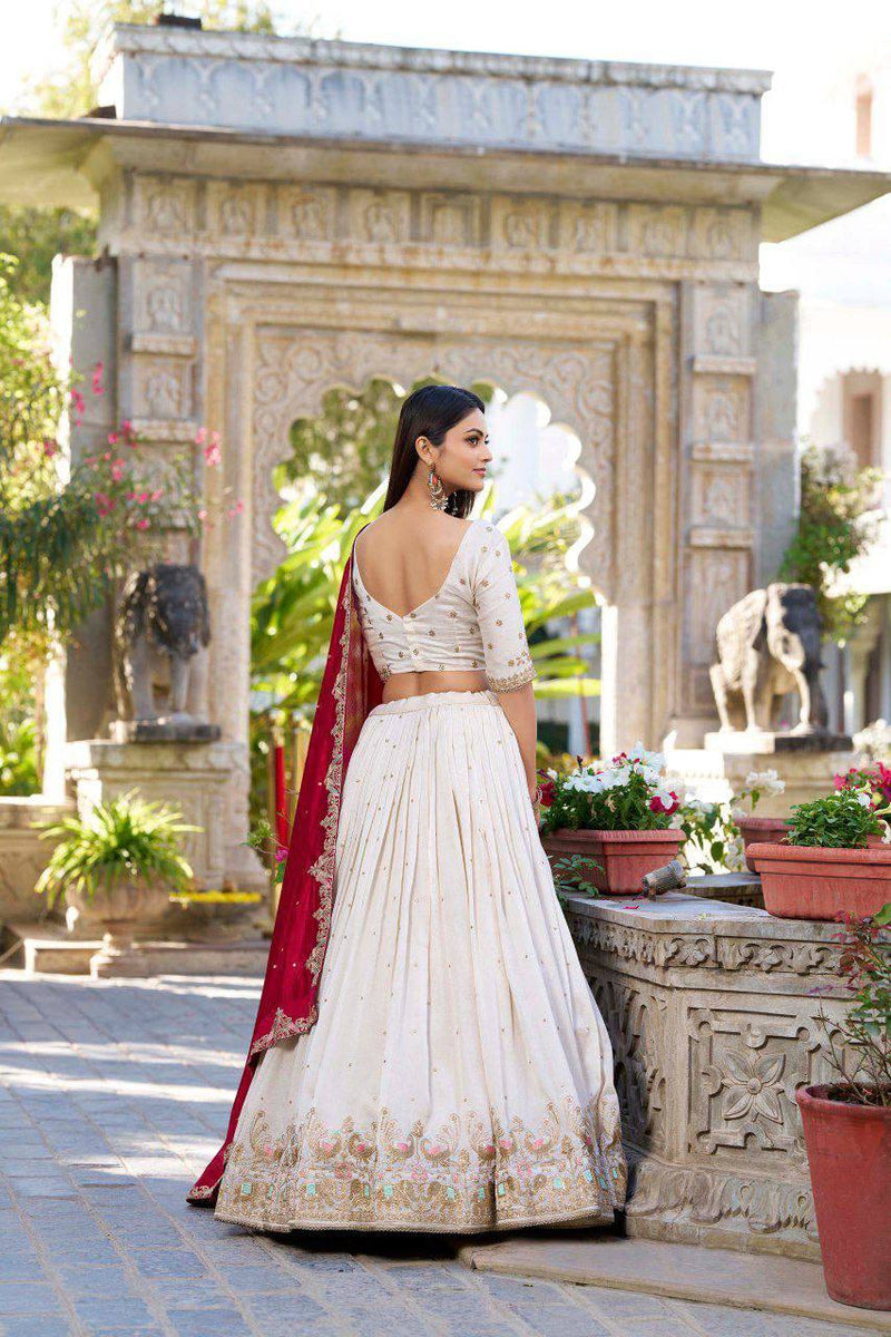 Elegant Vichitra Silk Lehenga Set with Exquisite Embroidery