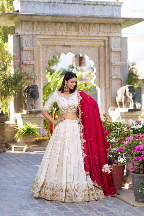Elegant Vichitra Silk Lehenga Set with Exquisite Embroidery