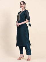 This elegant Designer Kurta Bottom Set in rama
