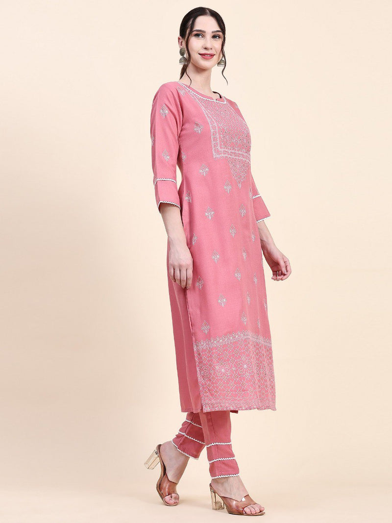 This beautiful Designer Kurta Bottom Set in pink