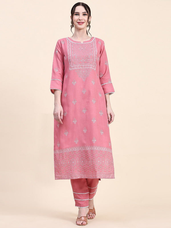 This beautiful Designer Kurta Bottom Set in pink