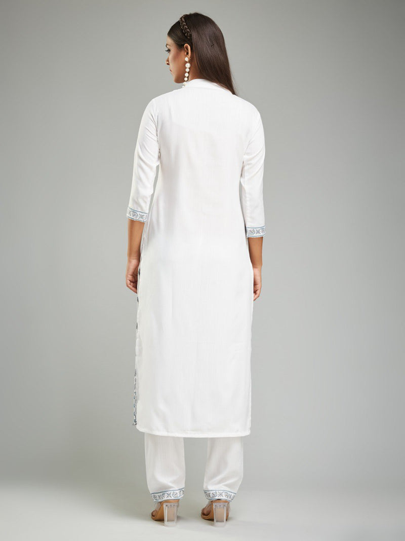 This elegant Designer Kurta Suit Set is crafted from heavy Viscose