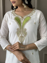 Designer Viscose Chanderi Kurta Suit Set with Premium Embroidery