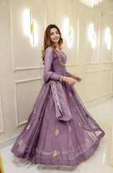 Add a touch of glamour to your festive collection with this Exclusive 2-Piece Gown and Dupatta Set