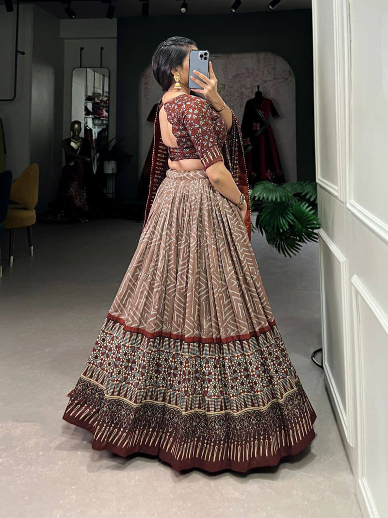 Handcrafted traditions with this Tussar Silk Lehenga Set