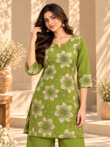 Rivayat Green || Floral Printed Kurta Palazzo Set