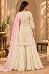 Hans Wala Safayd – Premium Embroidered Satin Suit Set