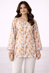🌼 Multicolor Floral Printed Kurti