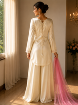 Hans Wala Safayd – Premium Embroidered Satin Suit Set
