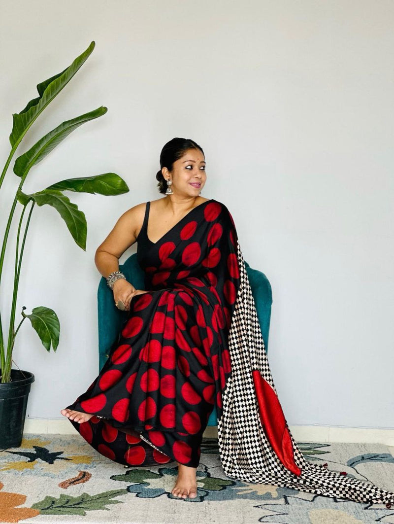 Nayab Ajrakh Latkan Silk Saree