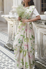 Pearl Blossom Designer Saree