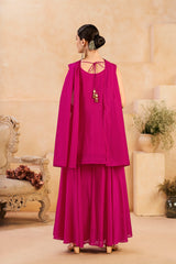 Wine Pink Beats Work Chinnon Kurta Palazzo Set