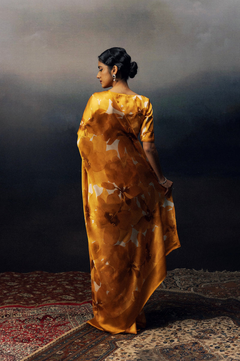 Lara Lime Satin Silk Saree