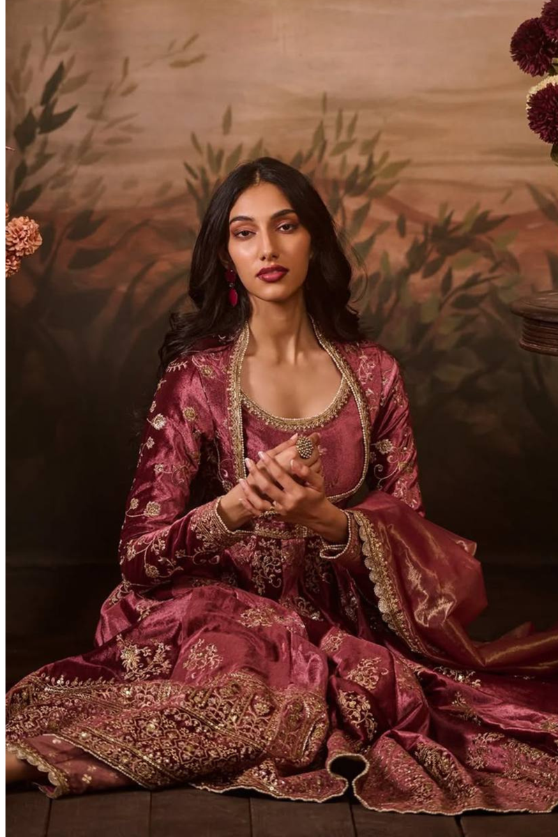 Step into effortless charm with our exclusive 3-piece Anarkali set