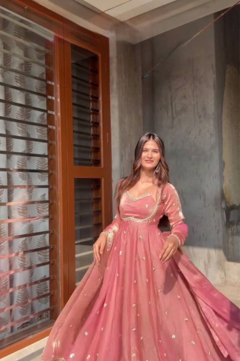 Step into timeless grace with our exclusive 3-piece Anarkali Set