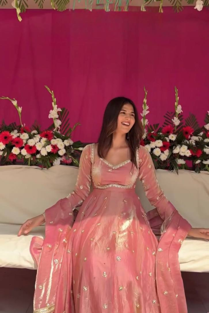 Step into timeless grace with our exclusive 3-piece Anarkali Set