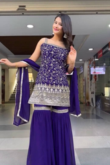 Unveil your festive charm with our exclusive 3-piece Sharara Set