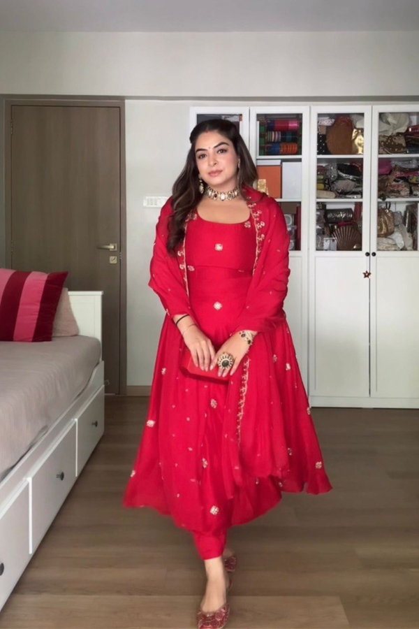 Step into sheer elegance with this luxurious 3-piece Chinon Silk Suit Set