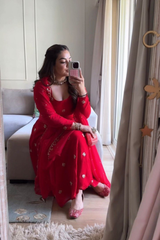 Step into sheer elegance with this luxurious 3-piece Chinon Silk Suit Set