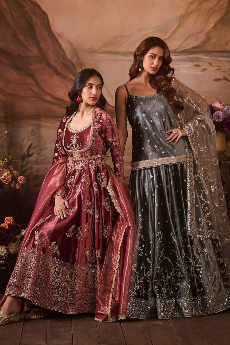 Step into effortless charm with our exclusive 3-piece Anarkali set