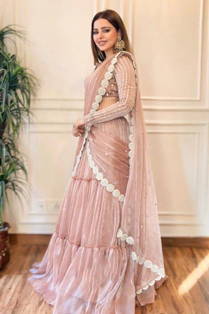 Ready-to-Wear Lehenga Saree — a perfect blend of traditional charm and modern comfort.(imp)