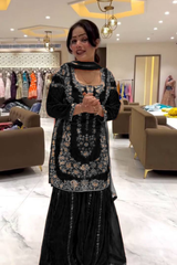 Elegance meets comfort in our latest 3-piece Sharara Set