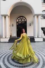 Step into royal elegance with our stunning Kediya Style Shrug Lehenga Set