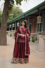 Premium designer Kurti-Plazzo-Dupatta set