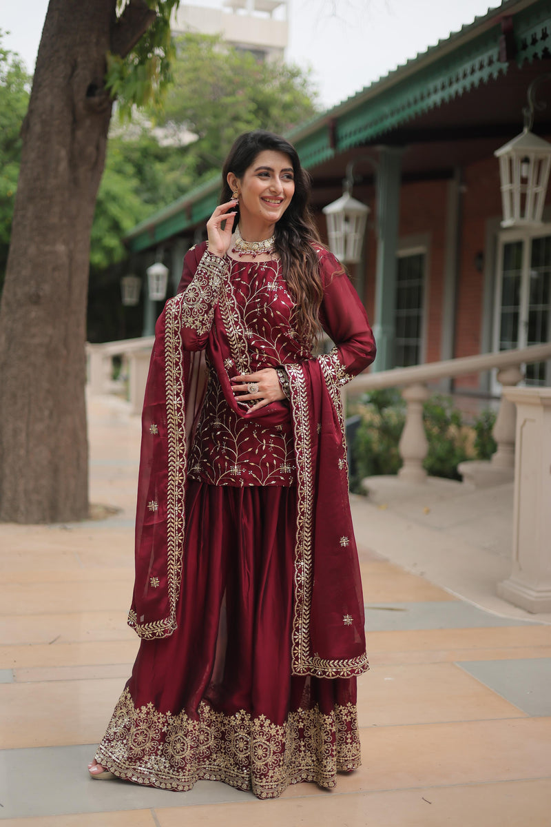Premium designer Kurti-Plazzo-Dupatta set