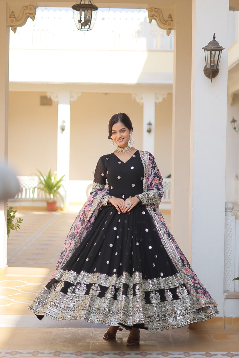 Elegant Designer Gown with Dupatta