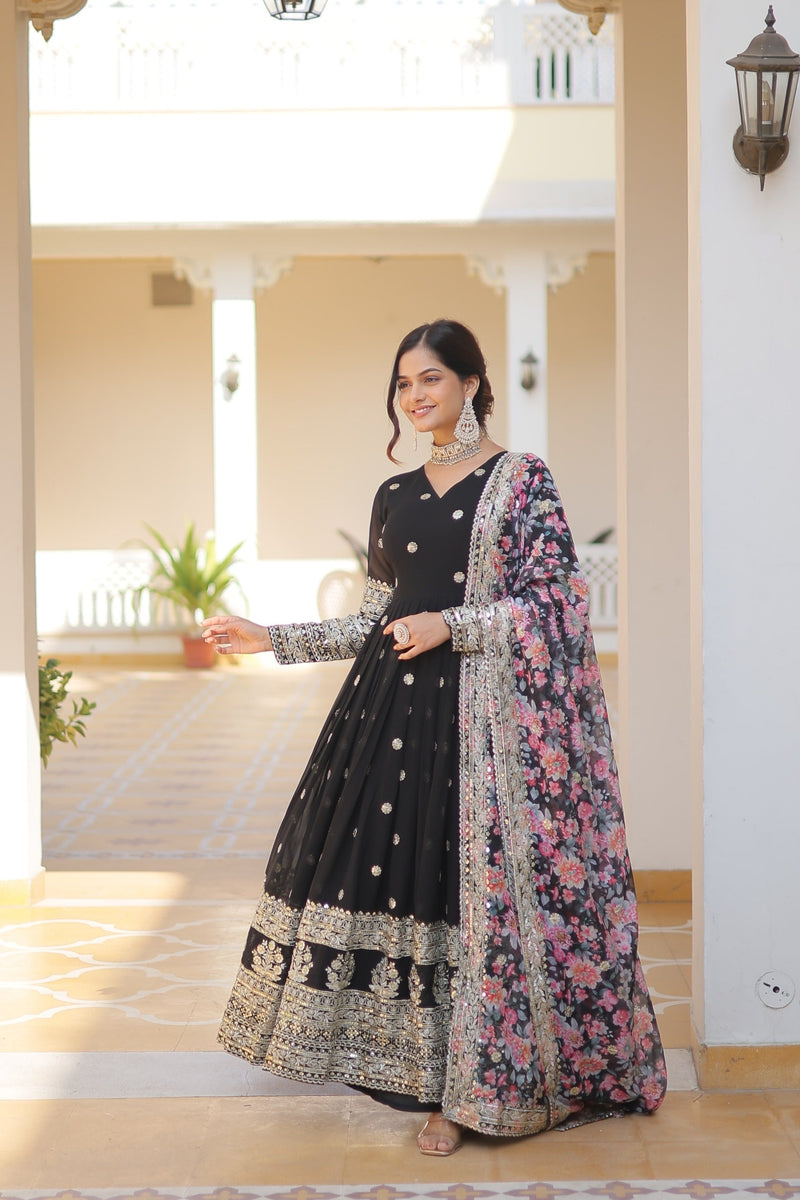 Elegant Designer Gown with Dupatta