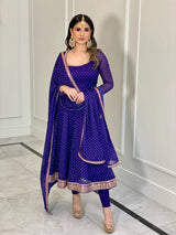 Heavy Faux Georgette fabric, featuring exquisite premium embroidery work.