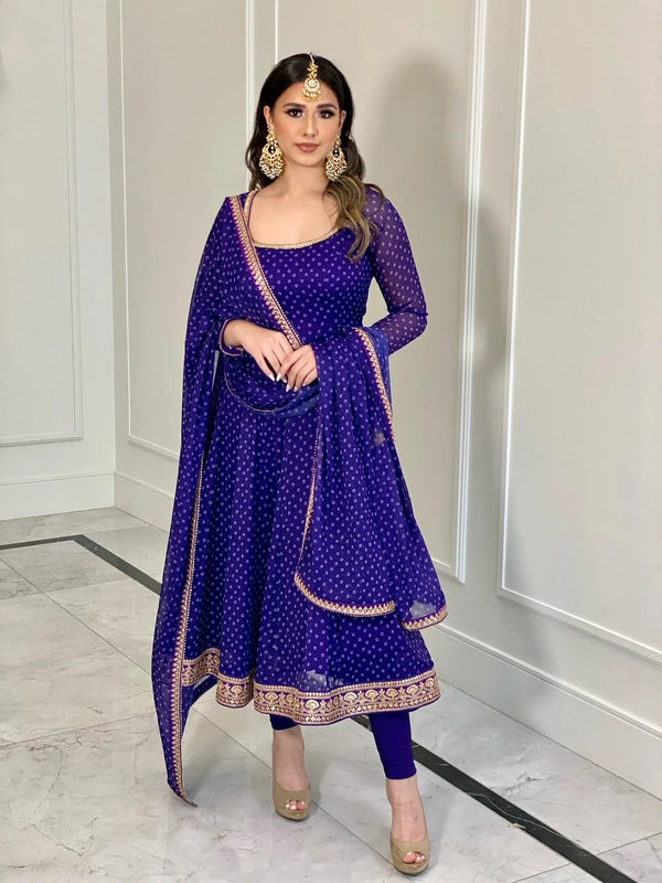 Heavy Faux Georgette fabric, featuring exquisite premium embroidery work.