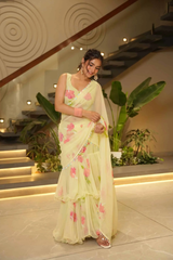 Mehfil Mint Premium Embroidered Lehenga Saree