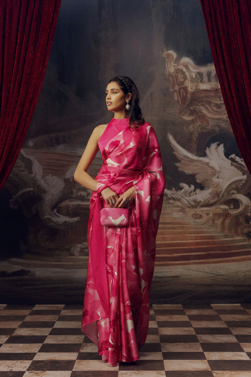 Lara Lime Satin Silk Saree