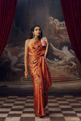 Tina Canary Yellow Satin Silk Saree