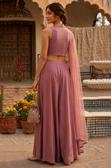 Rosé Royale Embroidered Palazzo Set