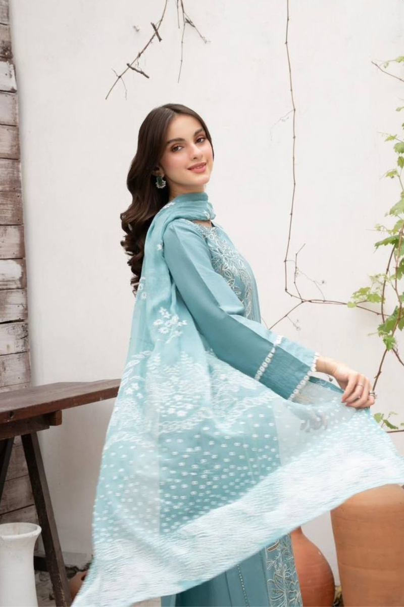 DESIGNER WEAR EXCLUSIVE SUIT IN SEQUENCE EMBROIDERED ROMAN SILK FABRIC TOP AND PANT WITH DUPATTA PAIR