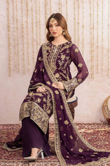 Step out in style with this beautifully crafted 3-piece set, featuring intricate sequin embroidery(imp)
