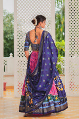 Embrace the perfect fusion of tradition and contemporary style with this stunning Tussar Silk Lehenga Choli.