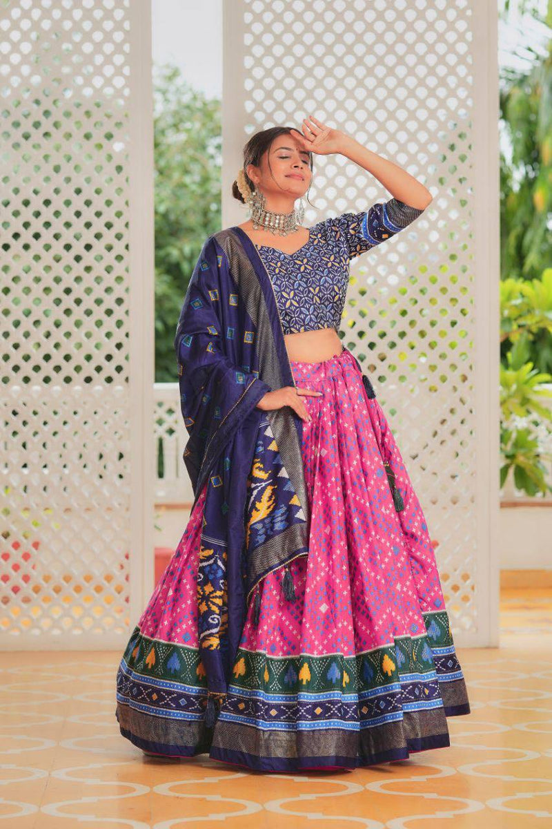 Embrace the perfect fusion of tradition and contemporary style with this stunning Tussar Silk Lehenga Choli.