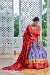 Celebrate your festive moments in the exquisite beauty of Tussar Silk, where Minakari craftsmanship and foil work come together to create a masterpiece.