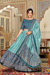 Indulge in the luxurious charm of Tussar Silk, where intricate Minakari designs meet the brilliance of foil print