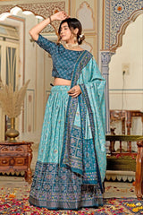 Indulge in the luxurious charm of Tussar Silk, where intricate Minakari designs meet the brilliance of foil print