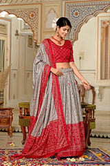 This beautifully crafted lehenga set is designed to celebrate femininity