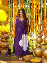 Royal Purple Floral Maxi Dress