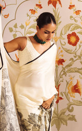 Roohani Sketch Ivory Satin Saree